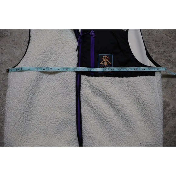Dravus Women's Sherpa Fleece Vest Black Purple Zip Pockets Size M - Picture 10 of 10